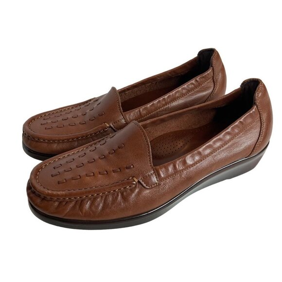 SAS Tripad Weave Slip On Loafer Sz 9.5 Brown Comfort Shoe Walking Work EXCELLENT - Picture 1 of 10